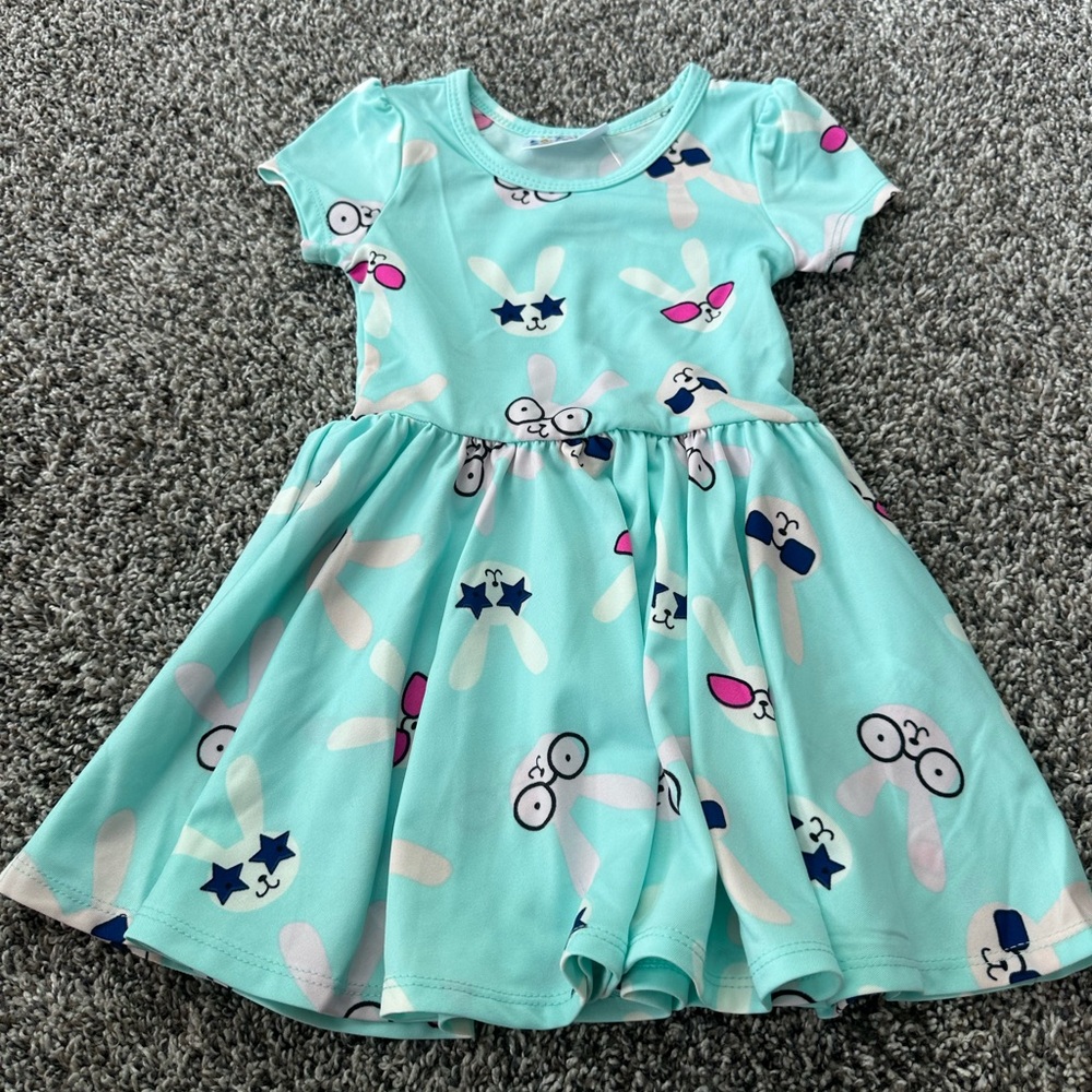 Dot Dot Smile blue bunny dress new with tags size 12-24 months